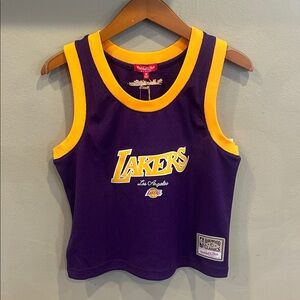 Los Angeles Lakers Mitchell & Ness Women's Crop Mesh Tank Top,